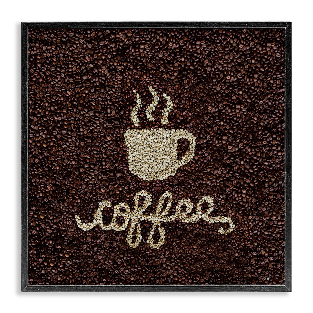 Stupell Industries Coffee Bean Pattern Framed Giclee, design by Seven Trees Design